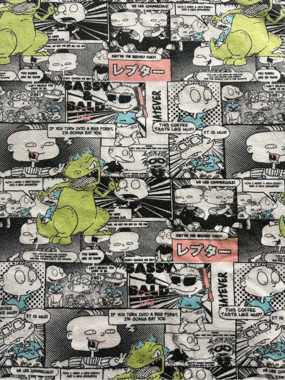 Nickelodeon White Graphic Comic-Panel Tee with Green Accents - Picture 3 of 4